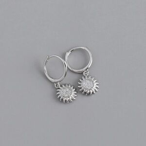Atolea - Helios Hoop Earrings - 18k White Gold - Waterproof and New w/ Dust Bag